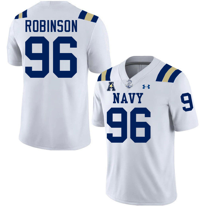 Navy Midshipmen #96 Landon Robinson College Football Jerseys,Apparels Stitched-White